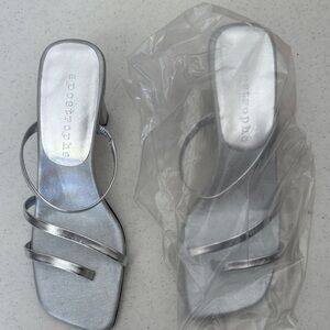 Silver Strappy Heels